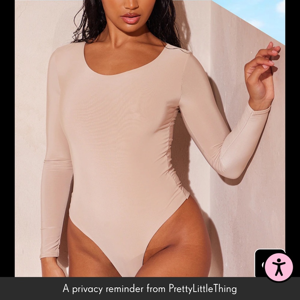 Stone Second Skin Long Sleeve Thong Bodysuit